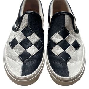 VANS All Leather Slip-Ons Contrast Patchwork - Size 6